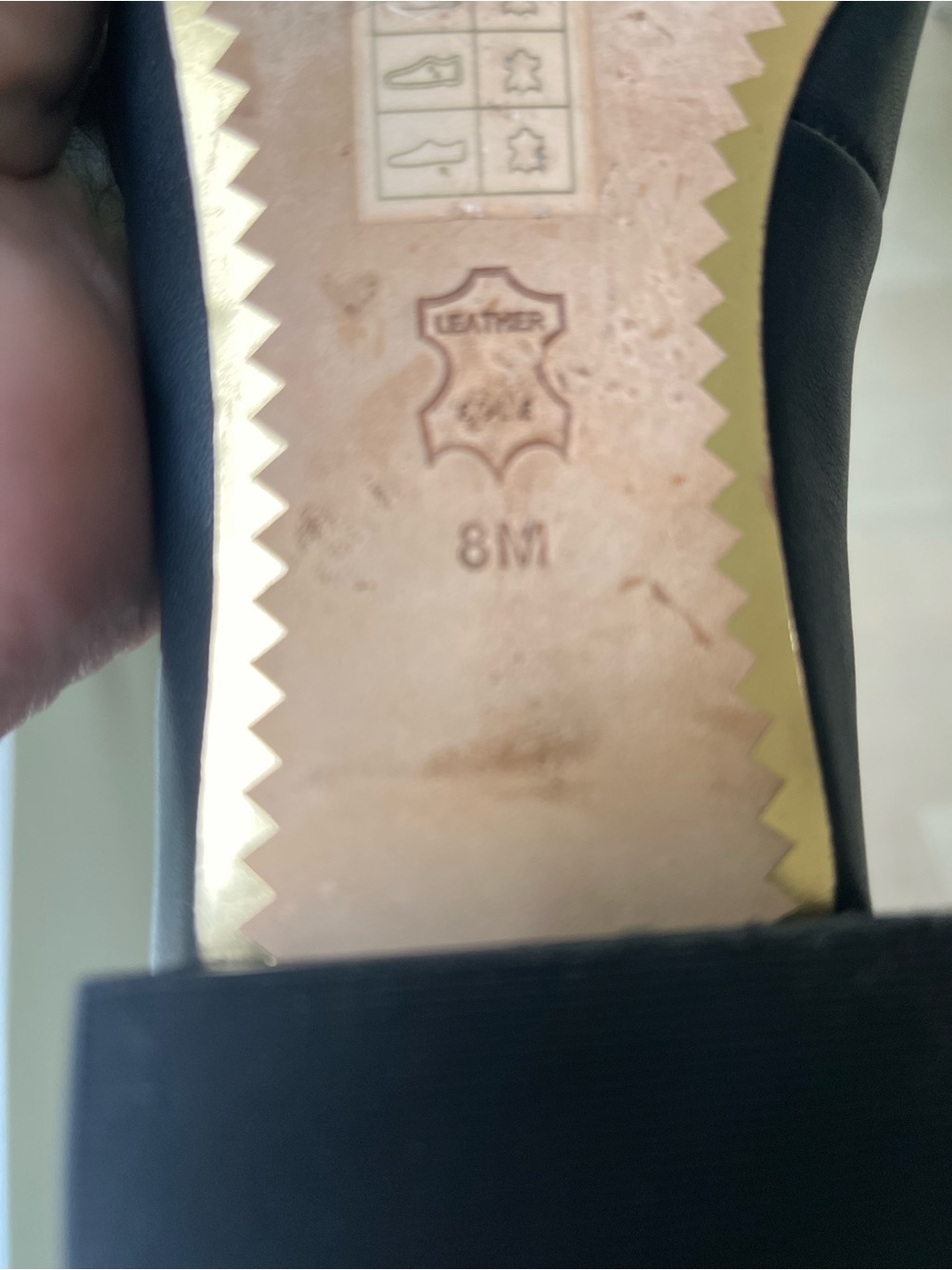 Tory Burch Black Leather Ballet Flats with Gold Logo Medallion - Picture 8 of 8
